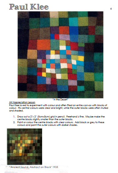 Paul Klee colour blocks art lesson